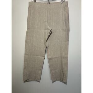 J. JILL Petite Beige Linen Stretch Pants Career Stretch Waist Womens SP 28/22